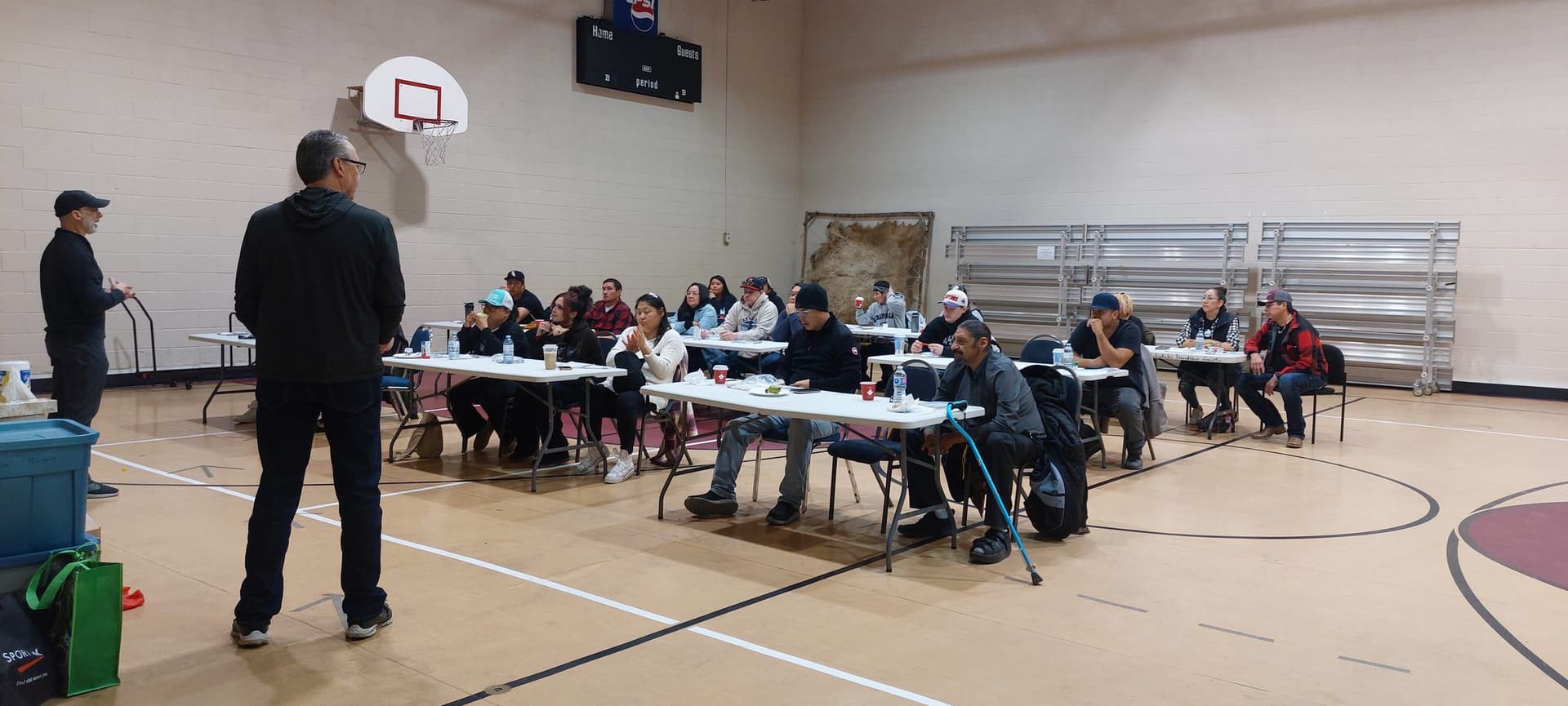 Participants seated at tables during a Birchbark training session